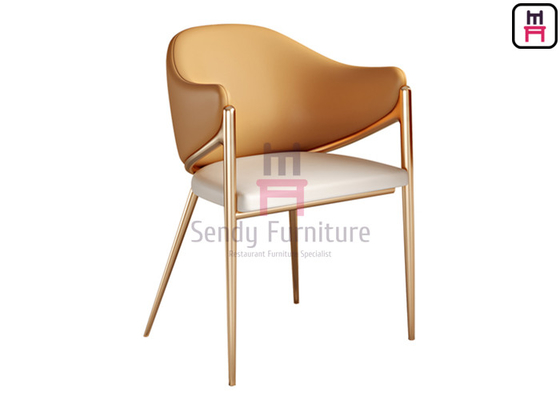 comprar As cadeiras de aço inoxidável douradas Eco do restaurante da cor alaranjada cobrem Uphosltered com braços online manufacture
