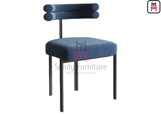 comprar Quadro estofado adornado do metal de veludo que janta a cadeira não dobrável sem braços online manufacture