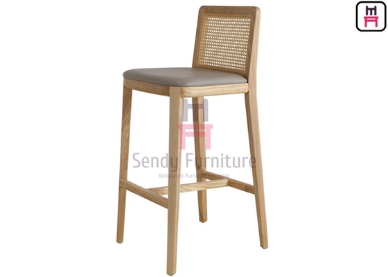 comprar Tamanho H75cm Ash Wood Frame Without Armrest contínuo do tamborete de barra da parte traseira do Rattan do vintage online manufacture