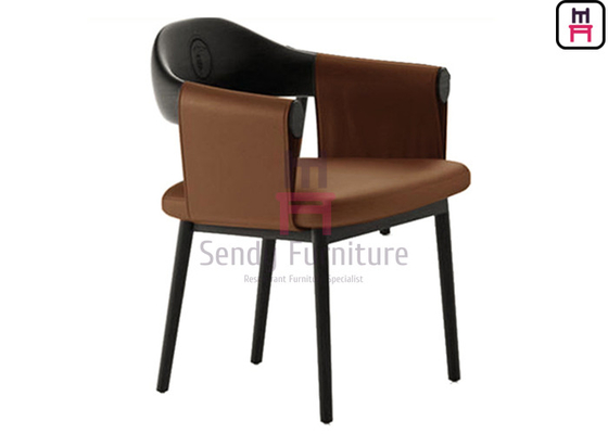 comprar Cadeira de jantar suspensa estofada em couro com braços online manufacture