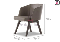 Grey Fabric Upholstered Dining Chair With Armrests For Restaurant Use