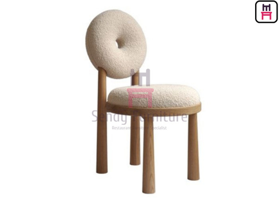 comprar Veludo branco cadeira estofada traseira redonda tornada ôca-Para fora do restaurante online manufacture