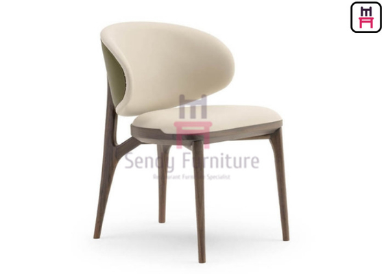 comprar Cadeira de couro estofada em forma de concha com estrutura de madeira de cinza online manufacture