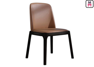 comprar Cadeiras de couro pretas de madeira sem braços da cozinha, cadeiras de madeira claras elegantes da sala de jantar online manufacture