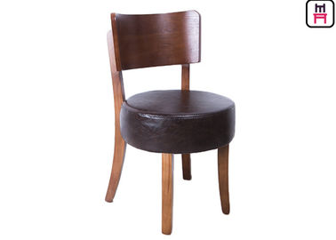 comprar Couro redondo cadeira de jantar sem braços acolchoada, cadeiras de madeira escuras da sala de jantar online manufacture