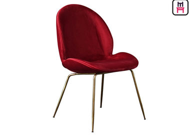 comprar Cadeira de sala de estar vermelha do besouro de Blue Velvet, cadeiras da sala de jantar com pés do metal online manufacture