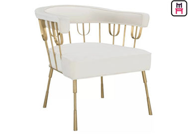 comprar O restaurante de aço inoxidável luxuoso de Nordice preside as cadeiras de couro do braço do hotel do ouro online manufacture