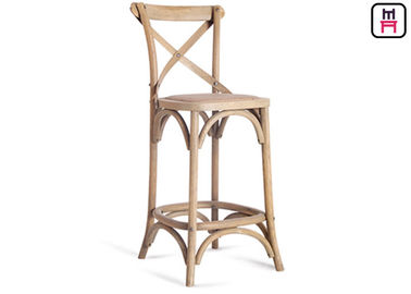comprar Parte traseira rústica francesa da forma de Seater X do Rattan dos tamboretes de barra do restaurante da madeira maciça do estilo online manufacture