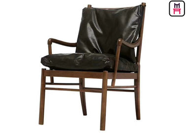 comprar Madeira preta acolhedor da cinza da cadeira do sofá do restaurante do braço com assentos de couro removíveis online manufacture