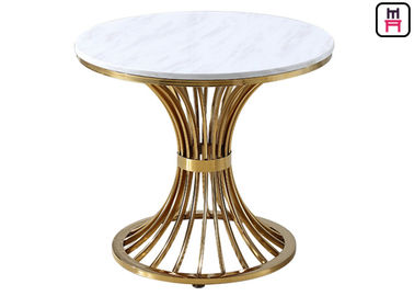 comprar Mesa de centro moderna com pés de aço inoxidável, mesa de jantar superior de mármore redonda online manufacture