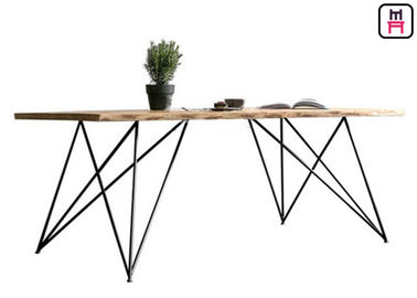 comprar Mesa de jantar baixa do restaurante da madeira maciça com quadro geométrico do metal do ouro de Rosa online manufacture