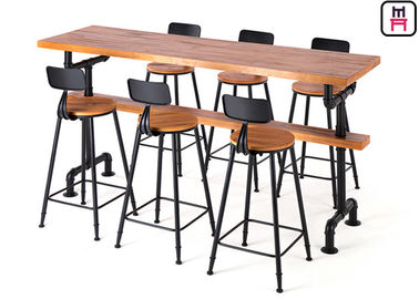 comprar Base superior do projeto do tubo das tabelas da barra do restaurante da madeira maciça com assento para pés de Comfotable online manufacture