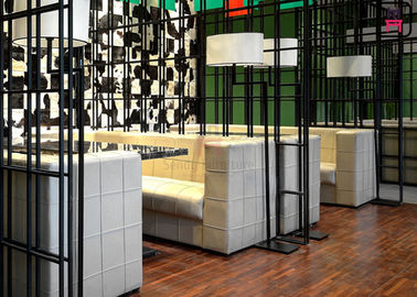comprar Assento quadrado do restaurante do fast food do hotel do teste padrão, cabines feitas sob encomenda do restaurante em forma de u online manufacture