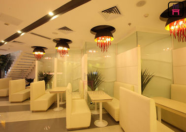 comprar Cabine moderna do restaurante do fast food do estilo que assenta a base de aço inoxidável/couro liso online manufacture