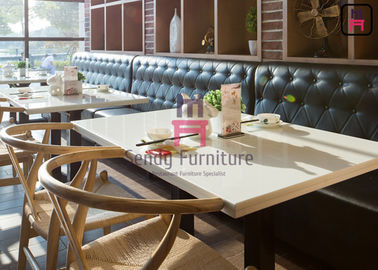 comprar Decoração ajustada do botão do diamante do sofá da cabine do hotel do fast food do sofá de couro do restaurante online manufacture