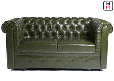 comprar Assento do sofá da cabine da entrada do hotel do couro de Brown com a decoração do Pin do cobre do botão de Chesterfield online manufacture