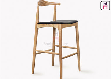 comprar Estilo clássico de couro de madeira de Meados de-século dos tamboretes de barra de Seat da cinza para o hotel online manufacture