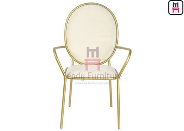 comprar O restaurante de aço inoxidável luxuoso da parte traseira redonda preside o braço de veludo com quadro dos SS online manufacture
