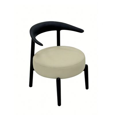 comprar Cadeira de Jantar Ergonômica Moderna em Madeira de Freixo, Encosto Curvo sem Braços, Almofada Grossa e Macia, Cadeira de Restaurante em Madeira Maciça para Uso Residencial e Comercial, Acabamento Preto online manufacture