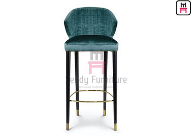 comprar Madeira verde luxuosa da cinza de veludo dos tamboretes de barra da fonte do restaurante do estilo com pés online manufacture