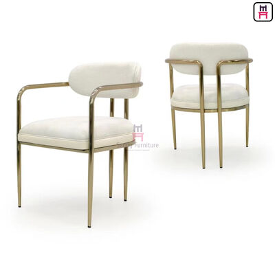 comprar IM-201 cadeira de jantar de aço inoxidável em ouro com couro PU e espuma de alta resistência online manufacture