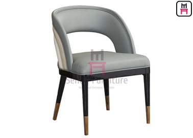 comprar Para trás cadeiras de madeira de couro abertas do restaurante do arco-íris com pés de aço inoxidável do ouro online manufacture