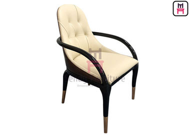comprar O jantar moderno curvado do couro do braço da madeira maciça preside o volume 0.38cbm com detalhes do metal online manufacture