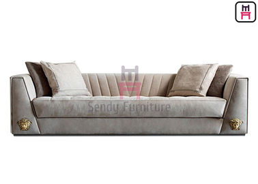 comprar A cadeira do sofá do restaurante de 3 Seater estofou o braço da tela/couro com hardware do LOGOTIPO online manufacture