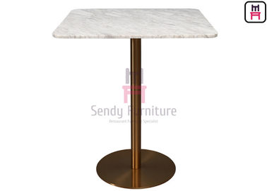 comprar Tabela do mármore de Marmo Calacatta com base de aço inoxidável escovada do ouro para o restaurante/hotel online manufacture