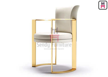 comprar Cadeiras de bronze de galvanização da sala de jantar da parte traseira da elevação com pé de aço inoxidável online manufacture