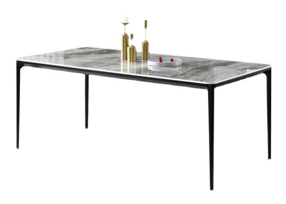 comprar Pedra retangular da laje do OEM da mesa de jantar do restaurante do ODM 120x70x75cm online manufacture