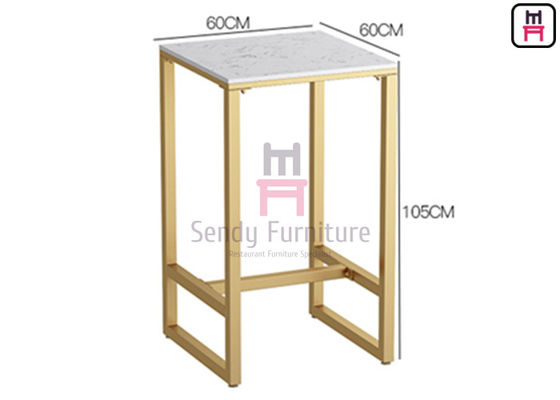 comprar Quadro envernizado dourado do metal do comprimento alto superior de mármore da tabela 60cm do quadrado do metal de 2ft online manufacture