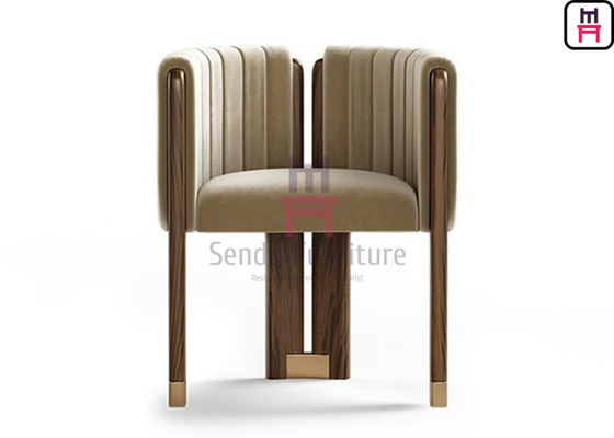 comprar O quadro de madeira da noz estofou a cadeira D55cm do lazer com detalhes escovados do ouro online manufacture