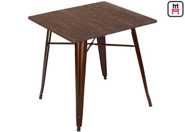 Mesa de jantar da altura do contador de Quare, mesa de jantar superior de Tolix da réplica da fibra do metal da madeira maciça