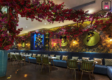 Forma ajustada do sofá luxuoso azul S do restaurante da tela nenhuma necessidade Installatoin para o hotel