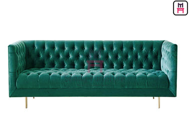 Decoração do botão de Sofa Velvet Upholstered Restaurant Booth de 3 assentos para a entrada do hotel