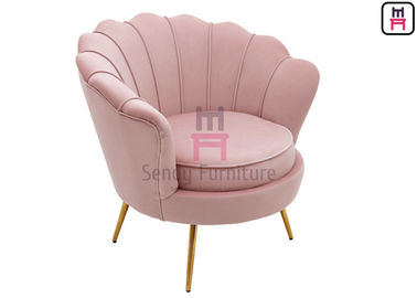 Forma da flor da cor do rosa da cadeira do sofá de veludo estrutura contínua da única com braço