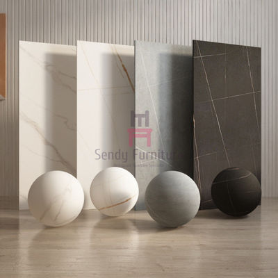 GV de pedra aglomerado 80cm Gray Ivory preto branco da prova do risco do tampo da mesa do diâmetro