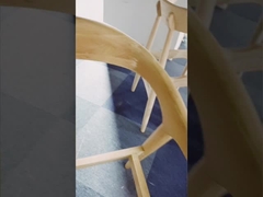 Ash Wood Dining Chair Black estofado de couro envernizou o espaldar curvado