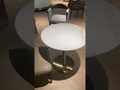 Contrato quadrado Reunião de mármore Mesa de jantar de madeira Material de base de ferro de dupla cor